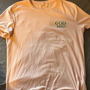 SHEIN Pink Short Sleeve Tee - God Is Good